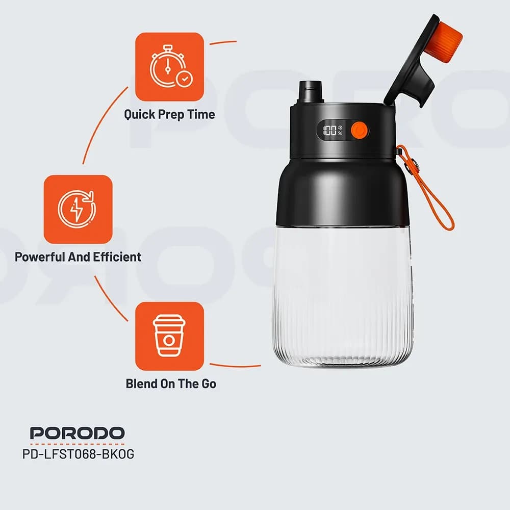 مخلوط کن قابل حمل پرودو مدل Porodo Lifestyle Blend & Sip Portable Blender PD-LFST068-BKOG — تصویر ۵