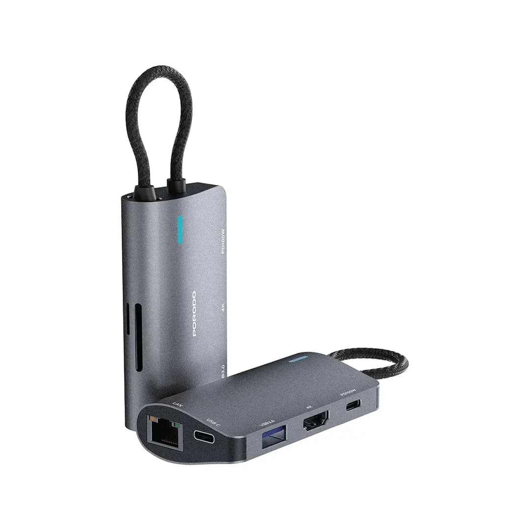 هاب پرودو مدل Porodo 7-IN-1 Multi Port USB-C Hub PDRDS71GY — تصویر ۲