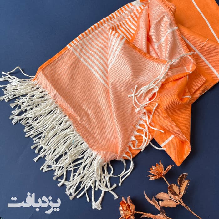 حوله استخری و مسافرتی نخی یزدی رنگ نارنجی — تصویر ۵
