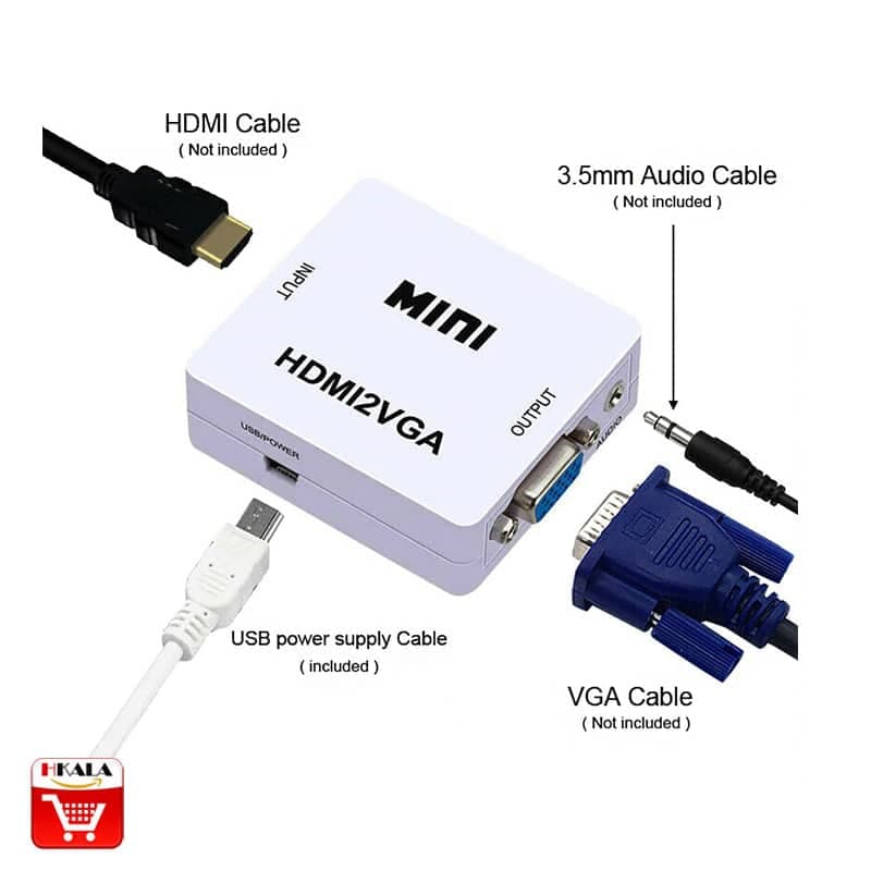 مبدل (تبدیل) HDMI به VGA برند MINI ROYAL — تصویر ۳