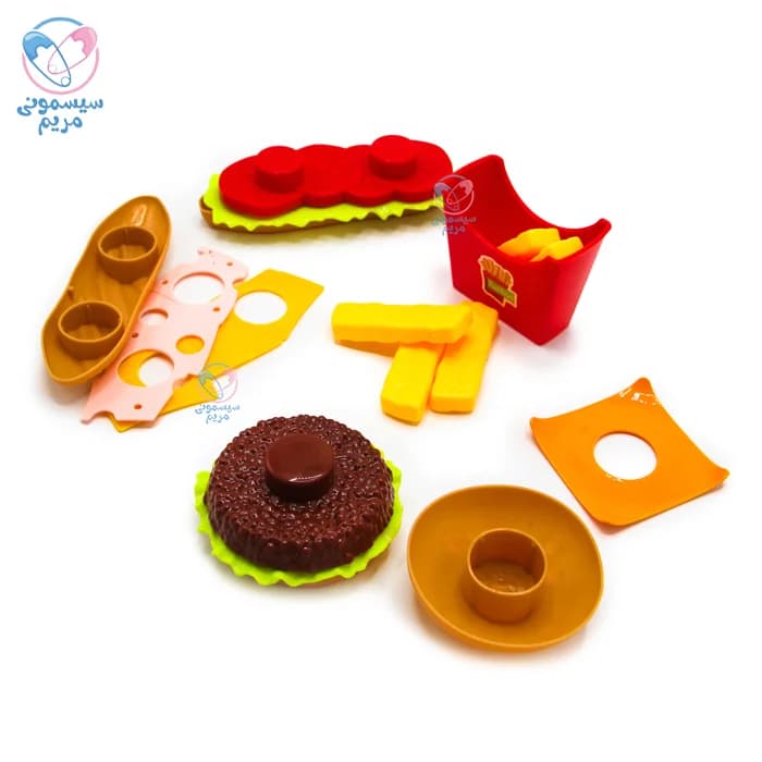 ست سینی برشی همبرگر روی تویز Roy Toys 8818 — تصویر ۲