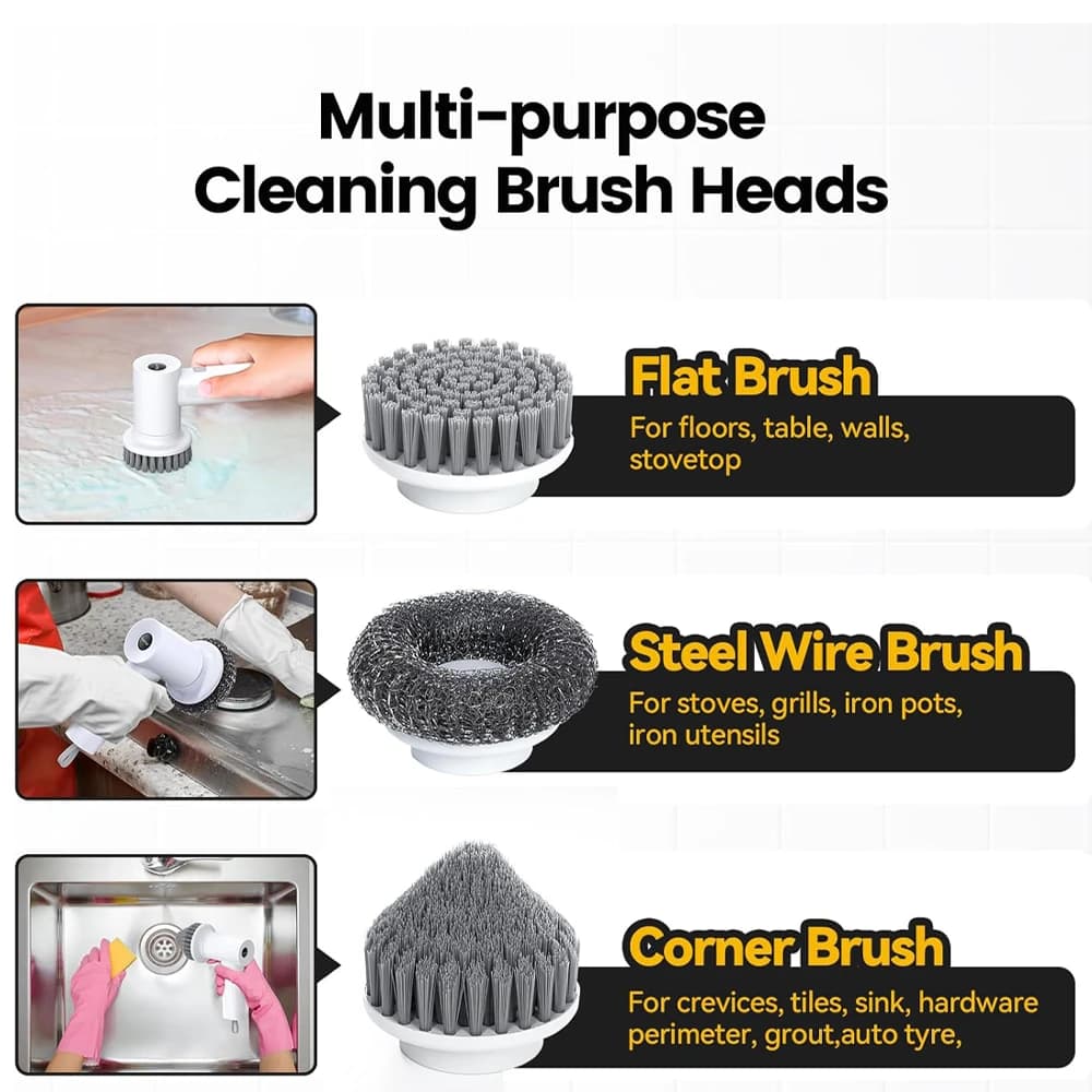 برس چرخشی شارژی استاروال مدل Starval Electric Spin Scrubber Rechargeable & Waterproof S2 — تصویر ۸