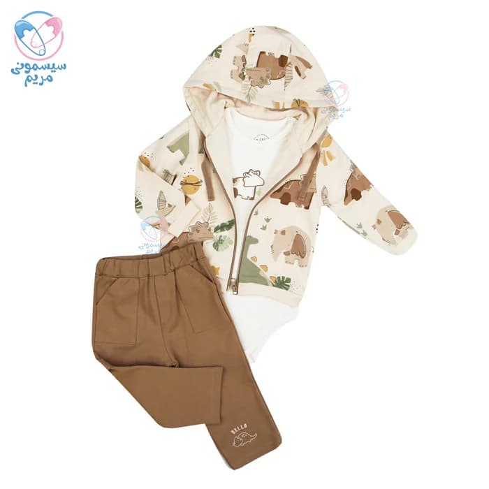 ست سه تیکه بادی و شلوار نیلی موکا Nili 4078