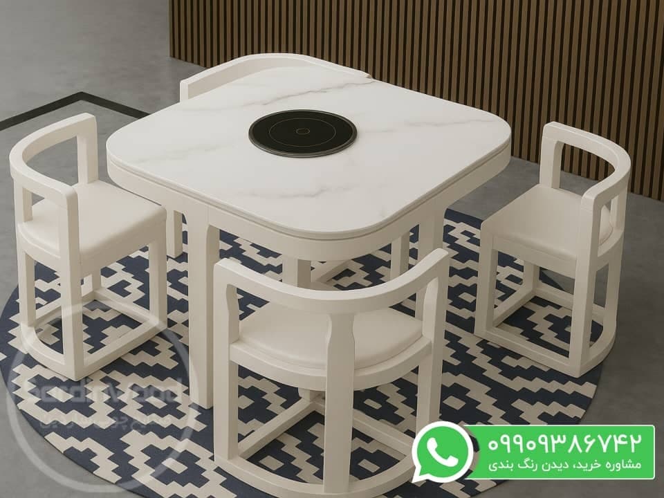 میز ناهار خوری کم‌ جا ۴ نفره مدل آرون — تصویر ۲