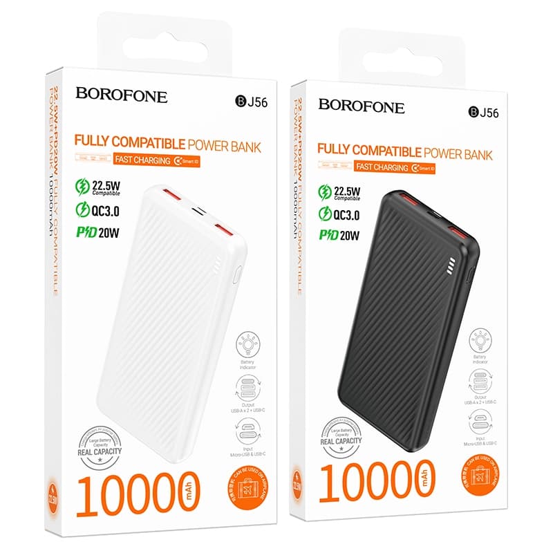 پاوربانک بروفون مدل BJ56 ظرفیت 10000mAh فست شارژ 22.5 وات — تصویر ۸