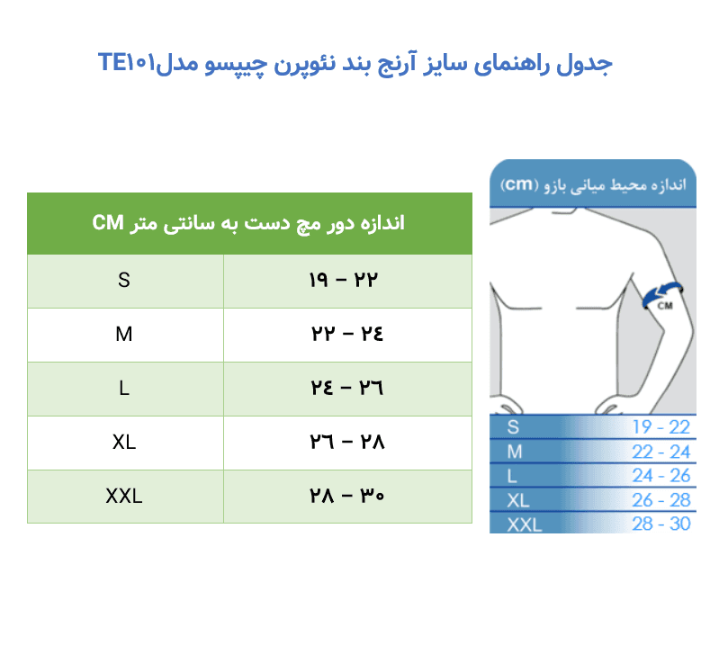 آرنج بند نئوپرن چیپسو CHIPSO مدل TE101 — تصویر ۲