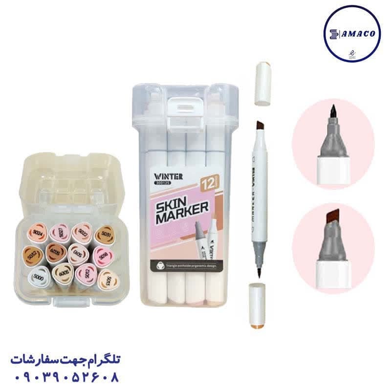 وینتر – ماژیک 12 رنگ کیفی رنگ پوست کد 30012S