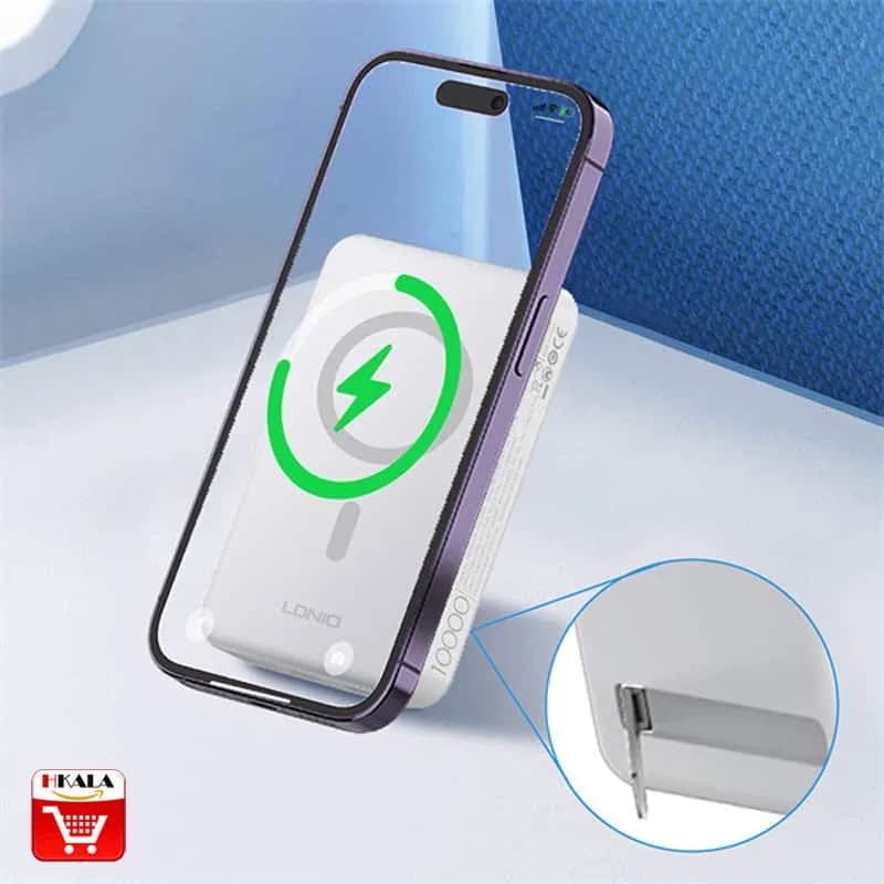 پاوربانک وایرلس مگنتی 22.5 وات 10000 الدینیو LDNIO Magnetic Wireless Power Bank PQ16 — تصویر ۵