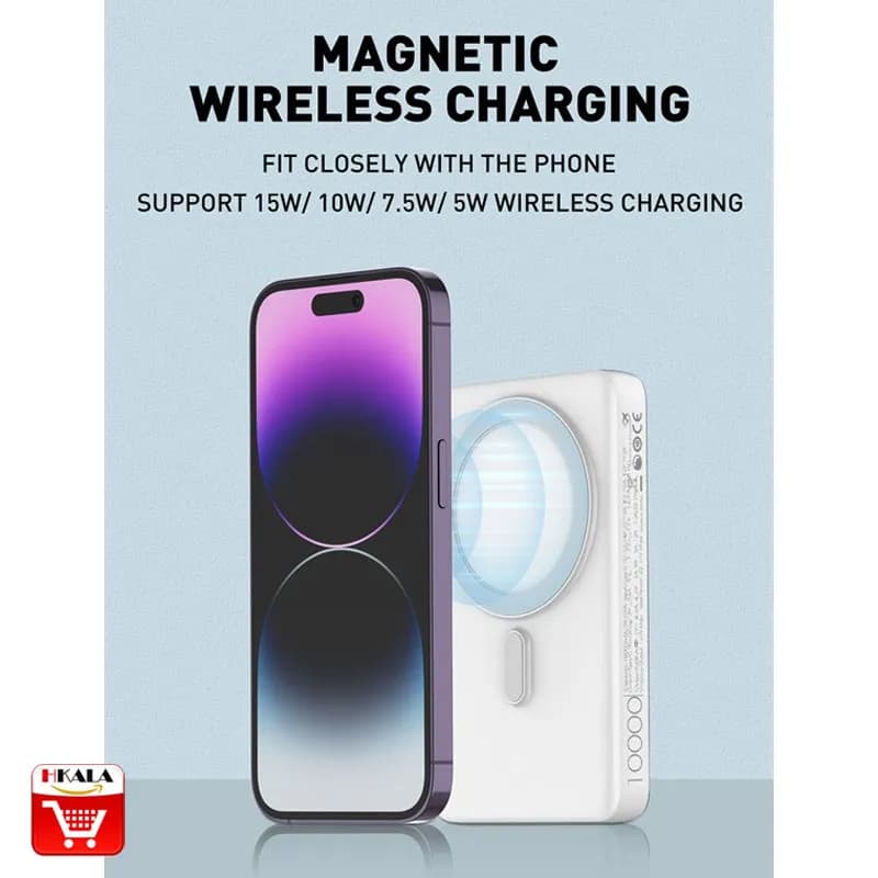 پاوربانک وایرلس مگنتی 22.5 وات 10000 الدینیو LDNIO Magnetic Wireless Power Bank PQ17 — تصویر ۶