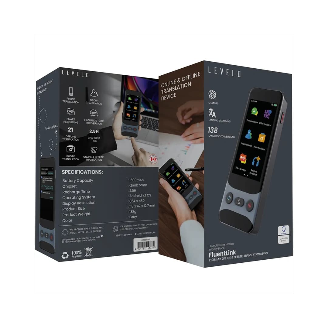 مترجم صوتی همراه آفلاین و آنلاین لِوِلو Levelo FluentLink — تصویر ۶