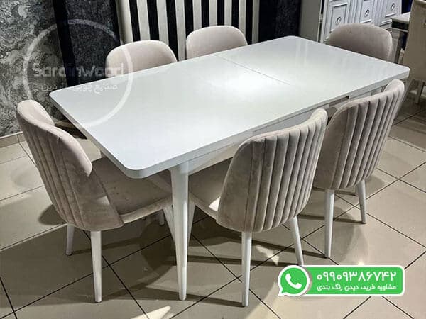 میز ناهار خوری چوبی مدل مرلین — تصویر ۳