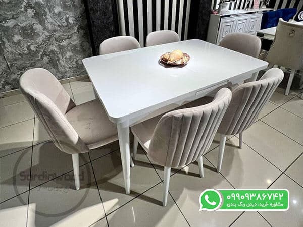 میز ناهار خوری چوبی مدل مرلین — تصویر ۲