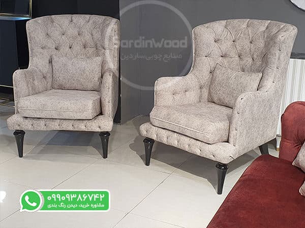 مبل چستر کرم رنگ گیسو — تصویر ۴