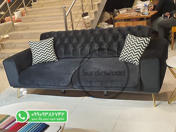 مبل چستر پایه طلایی مدل سایه — تصویر ۵