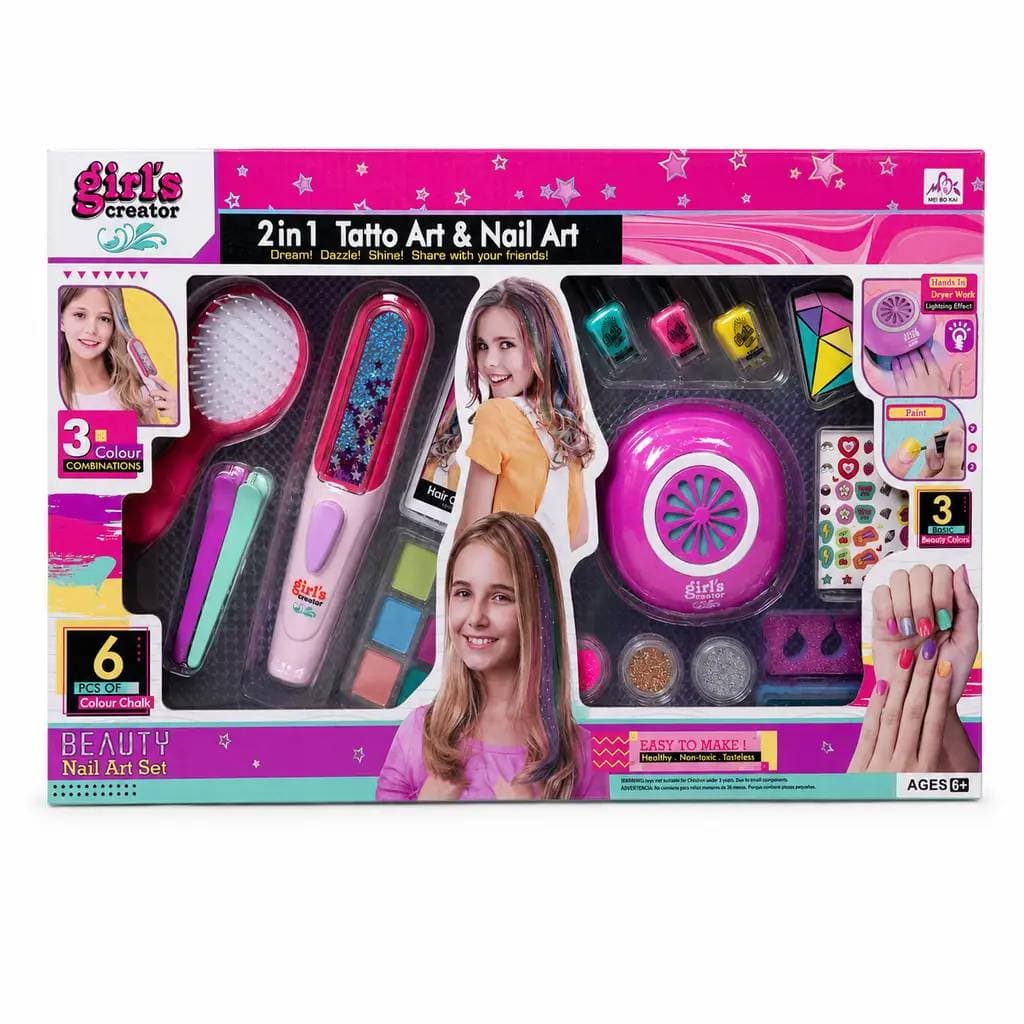 ست تتو و ناخن دخترانه دوکاره Girl’s Creator | هدیه بازی — تصویر ۲