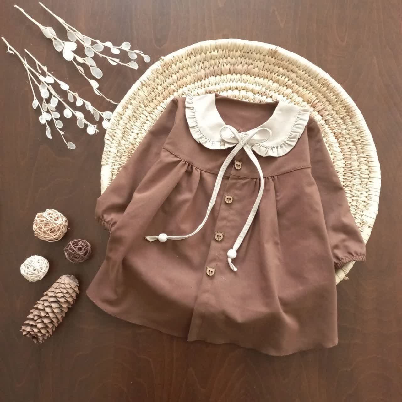 پیراهن نوزادی تا کودک بچگانه مجلسی دخترانه مدل پنبه کد 935 — تصویر ۲