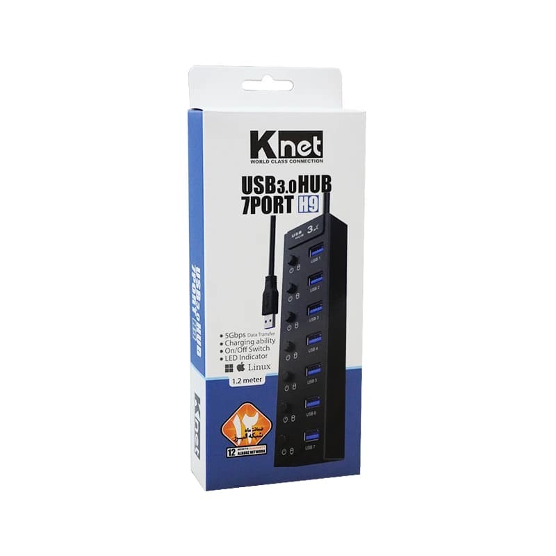 هاب 7 پورت USB 3.0 کلید دار کی نت K-H9 — تصویر ۲