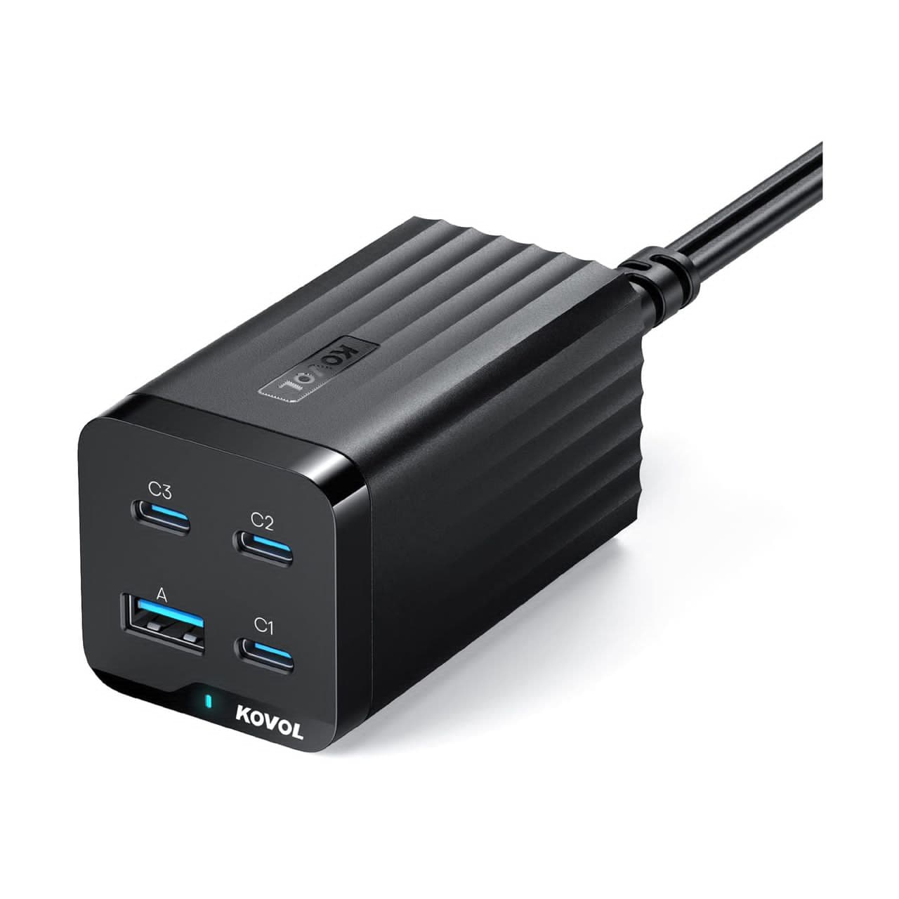 شارژر گان 4 پورت USB-C و USB-A برند KOVOL 65W-3C1A GANiiii