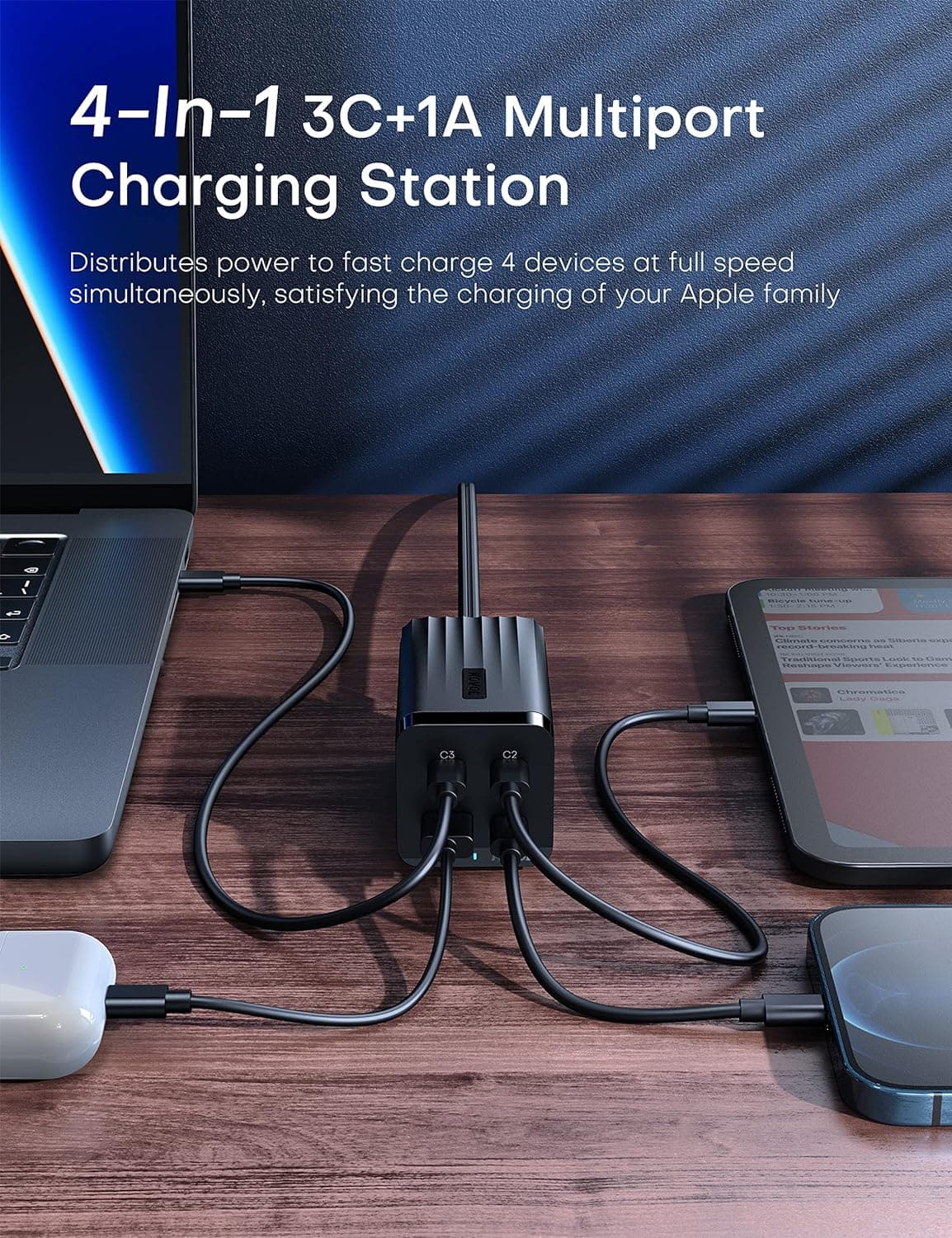 شارژر گان 4 پورت USB-C و USB-A برند KOVOL 65W-3C1A GANiiii — تصویر ۶