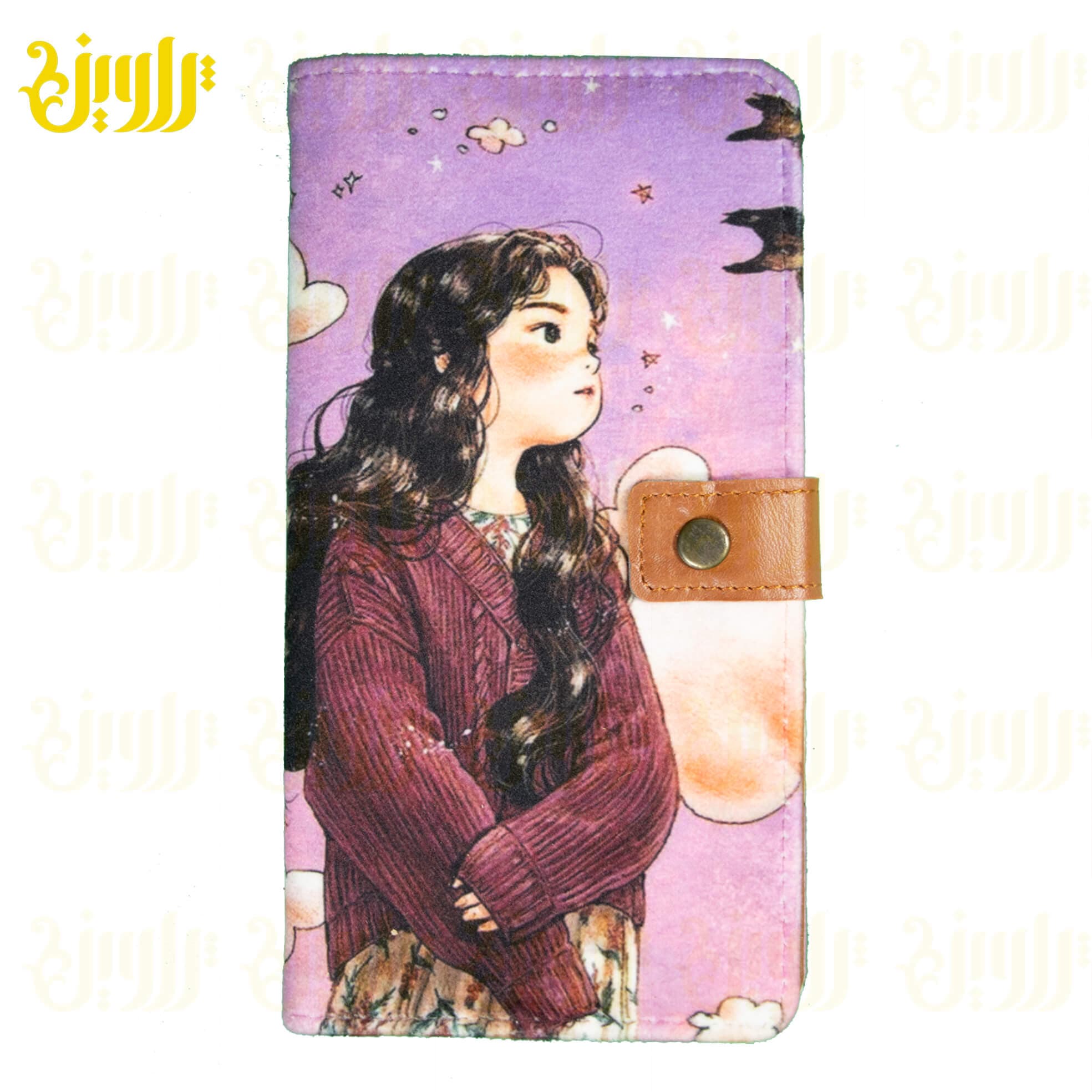 کیف پول دکمه ای طرح دختر کد km21