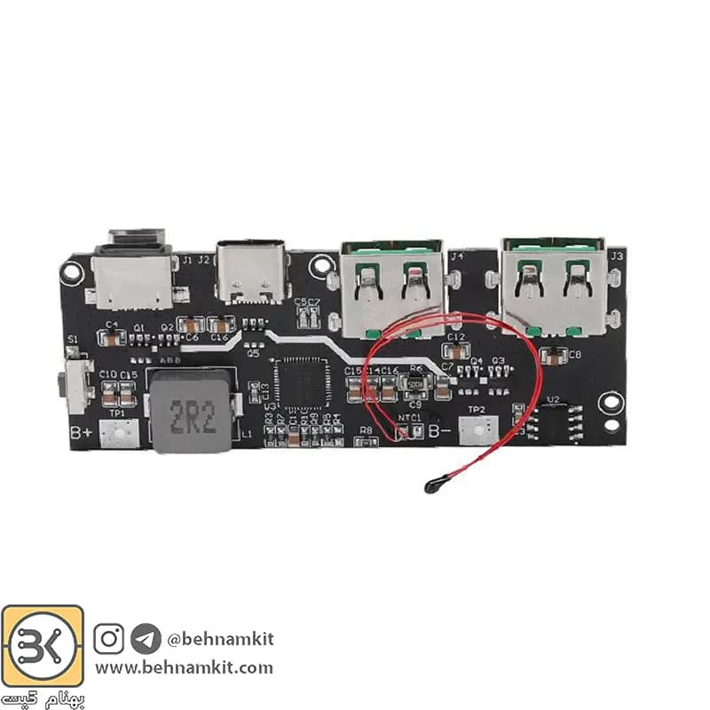 ماژول پاوربانک پیشرفته Fast Charge دارای پورت Type-C و سنسور دما NTC — تصویر ۴