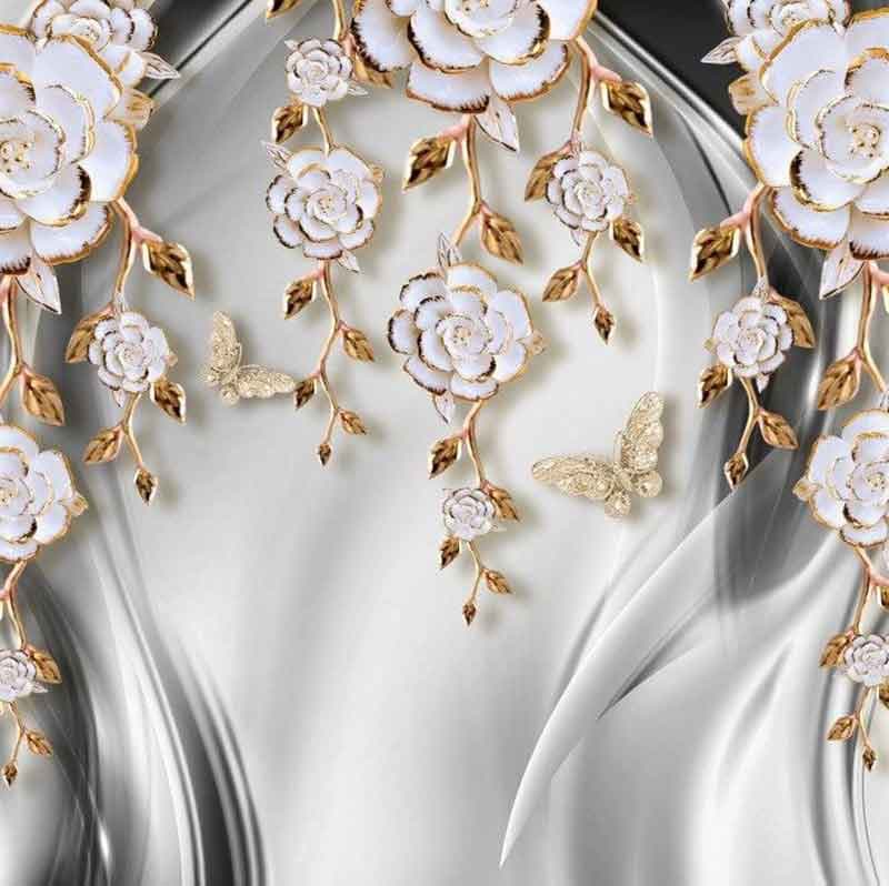 پوستر دیواری طرح گل سه بعدی