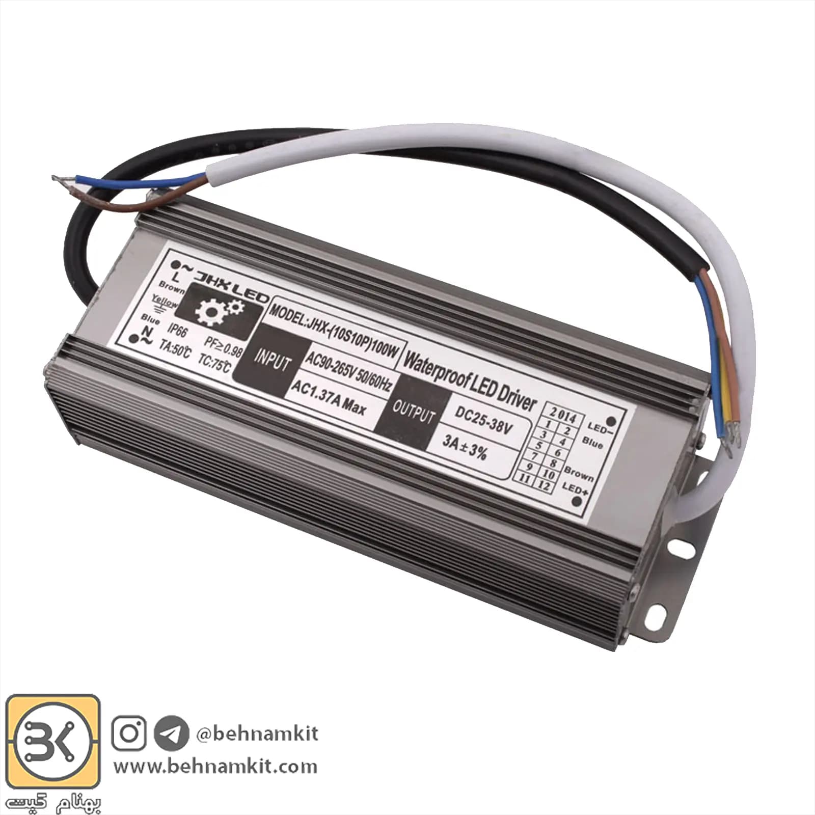 درایور JHX 100W WaterProof LED Driver