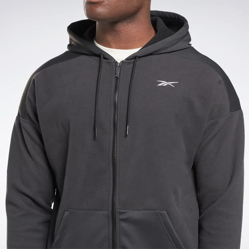 سوئیشرت مردانه ریباک مدل Reebok Zip-up sweatshirt Workout Ready Thermowarm HI2265 — تصویر ۳