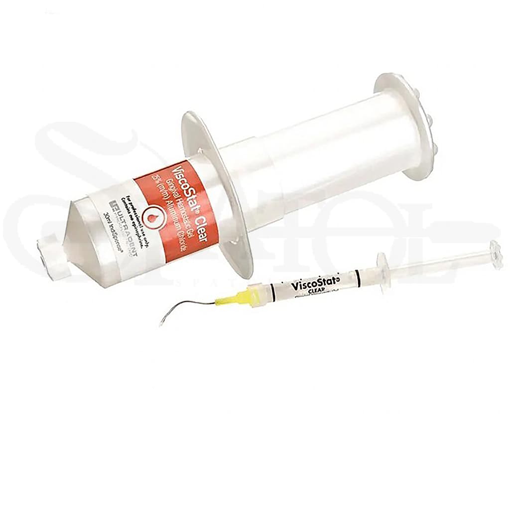 ژل هموستات شفاف ویسکواستات Viscostat 25% Alaminum Chloride برند الترادنت Ultradent
