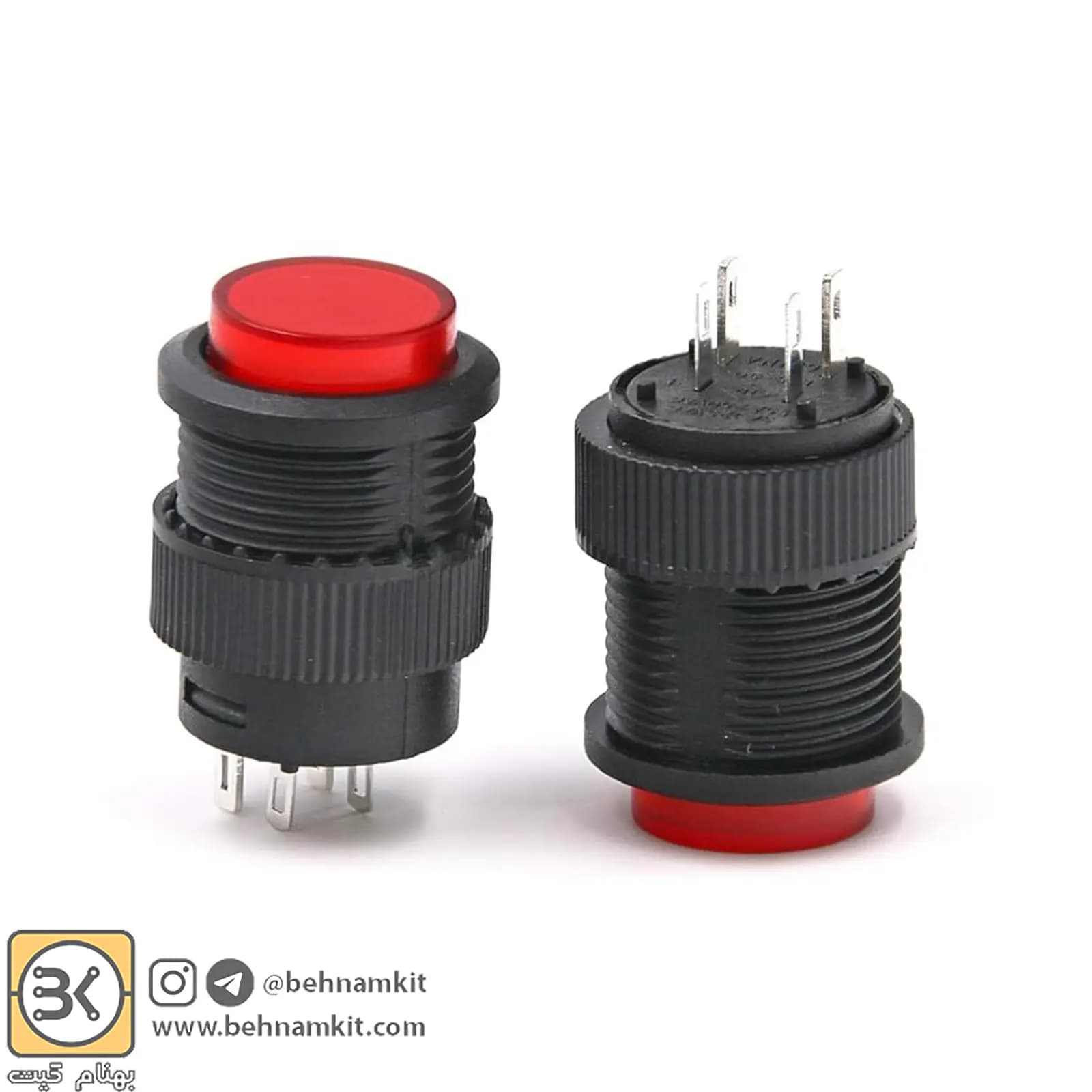 شستی فشاری چراغ دار (R16-503) قرمز