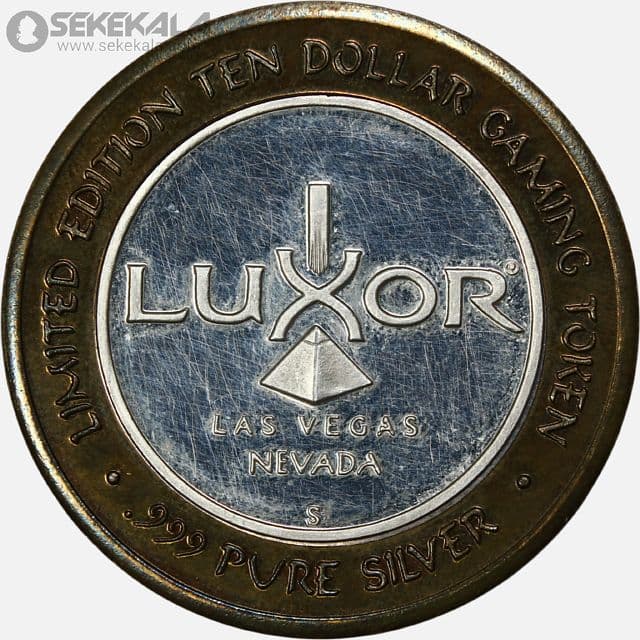 ژتون 10 دلار دوفلزی نقره آمریکا 2000 (کازینو لوکسور لاس وگاس) — تصویر ۲