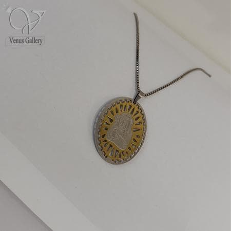 مدال مریم مقدس استیل رنگ طلایی کد 7048 — تصویر ۲