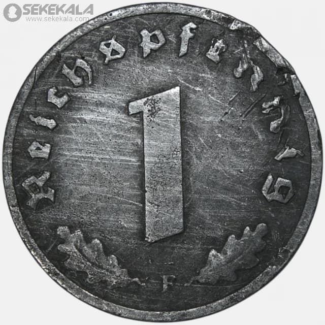 سکه 1 رایش فنیگ آلمان نازی 1943 F — تصویر ۲