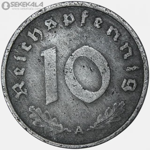سکه 10 رایش فنیگ آلمان نازی 1940 A — تصویر ۲