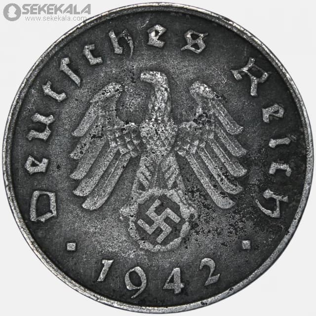 سکه 10 رایش فنیگ آلمان نازی 1942 G