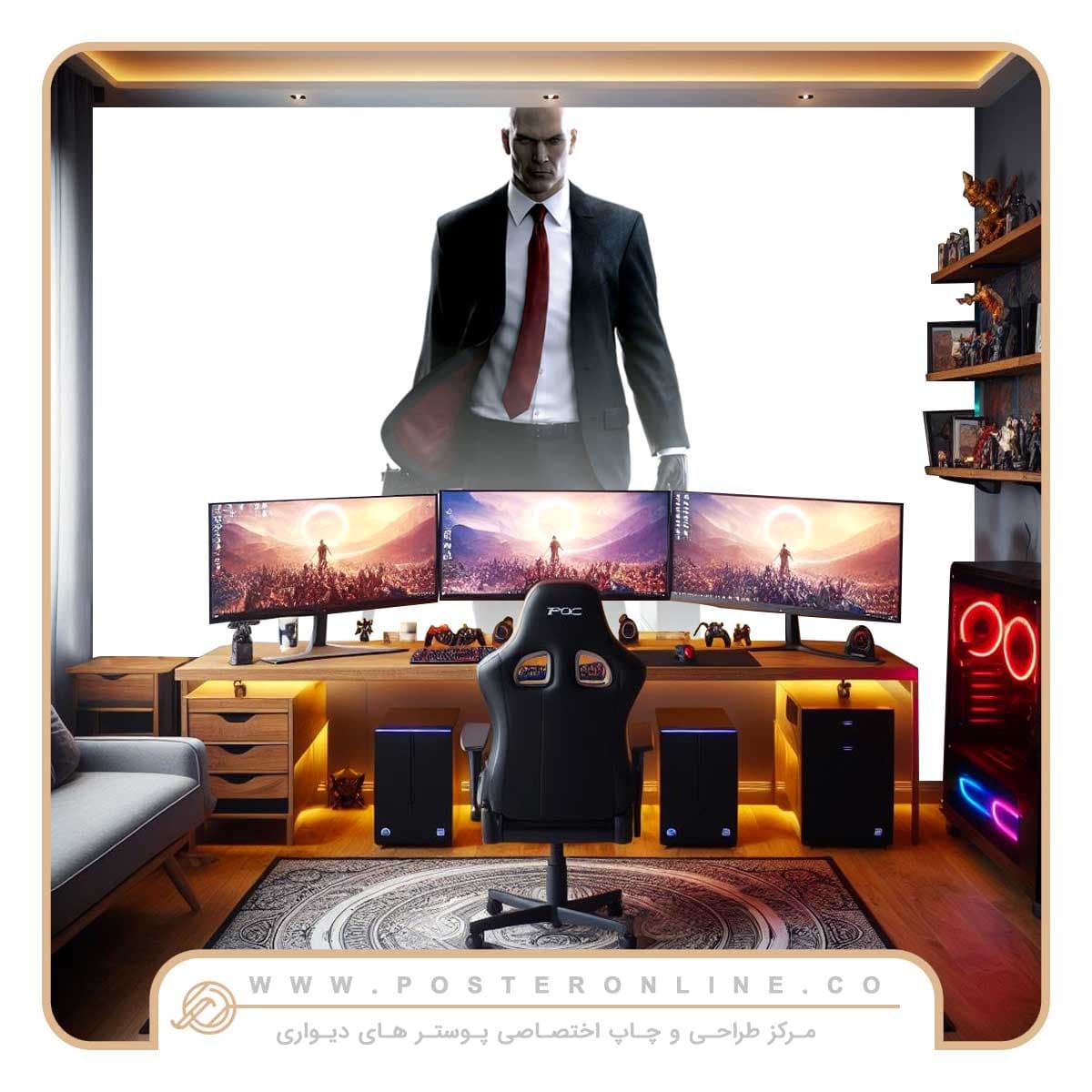 پوستر دیواری اتاق گیم طرح بازی Hitman کد k-1487