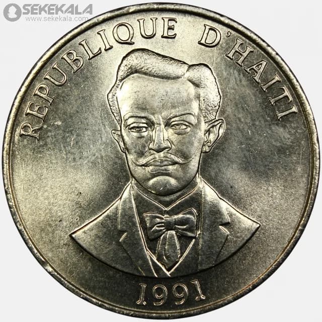 سکه 50 سنتیماس کمیاب هاییتی 1991 (UNC) — تصویر ۲