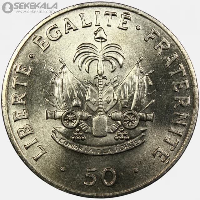 سکه 50 سنتیماس کمیاب هاییتی 1991 (UNC)