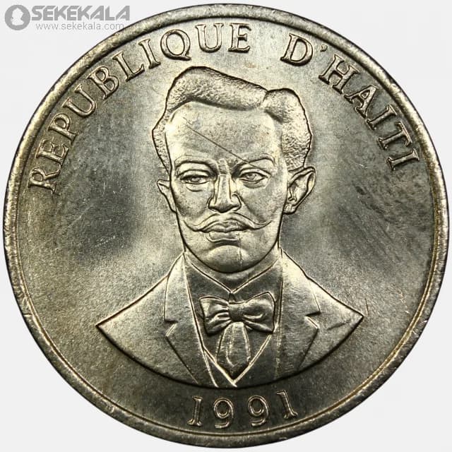 سکه 20 سنتیماس کمیاب هاییتی 1991 (UNC) — تصویر ۲