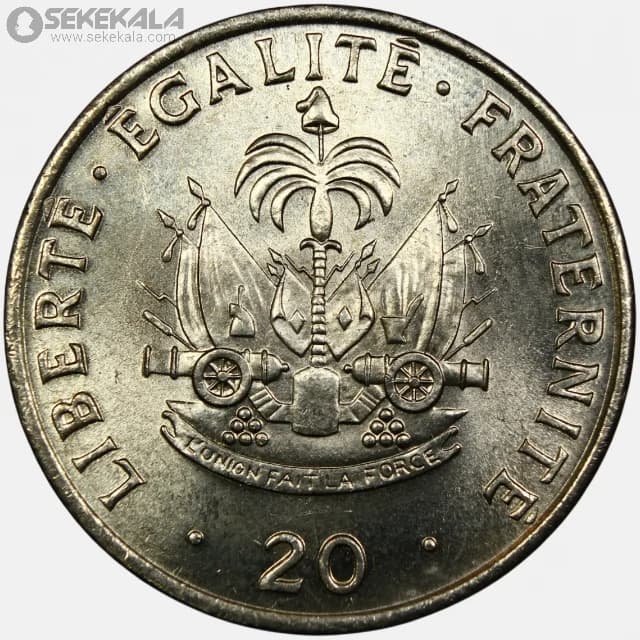 سکه 20 سنتیماس کمیاب هاییتی 1991 (UNC)