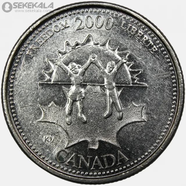 سکه 25 سنت یادبودی کانادا 2000 (ملکه الیزابت)