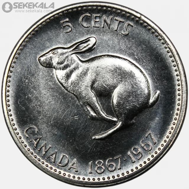 سکه 5 سنت یادبودی کانادا 1967 (ملکه الیزابت)(AU)