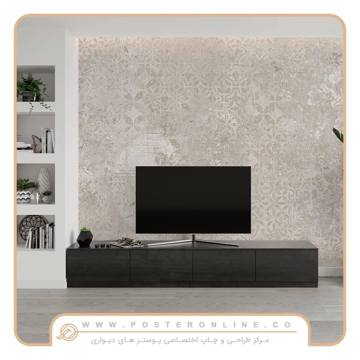 پوستر اتاق خواب طرح پتینه کلاسیک کد mt-85077 — تصویر ۳