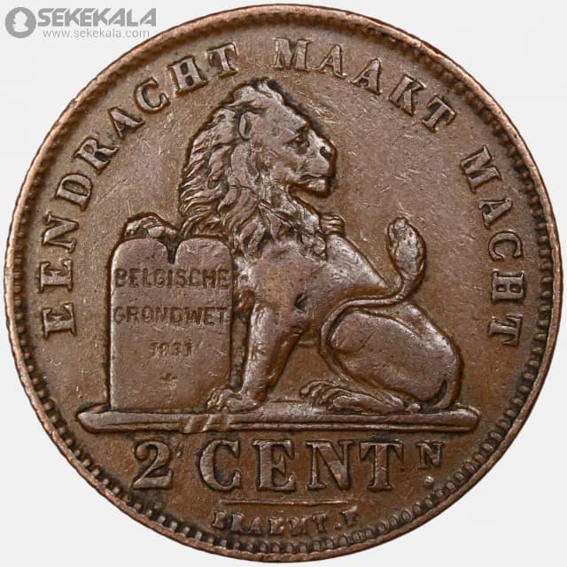 سکه 2 سنتیم بلژیک 1911 (آلبرت اول)