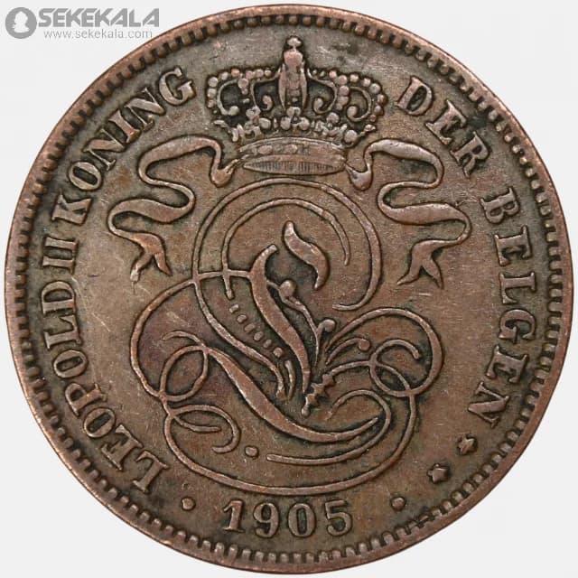 سکه 2 سنتیم بلژیک 1905 (لئوپولد دوم)