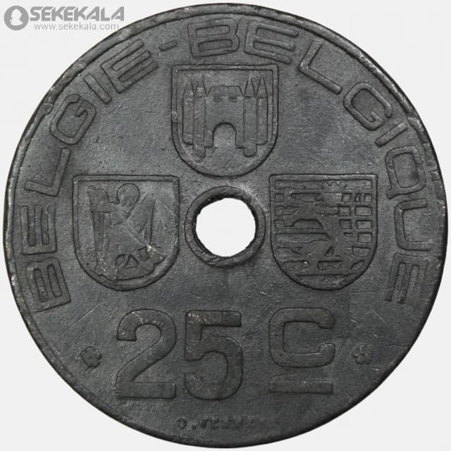 سکه 25 سنتیم بلژیک 1944 (لئوپولد سوم)