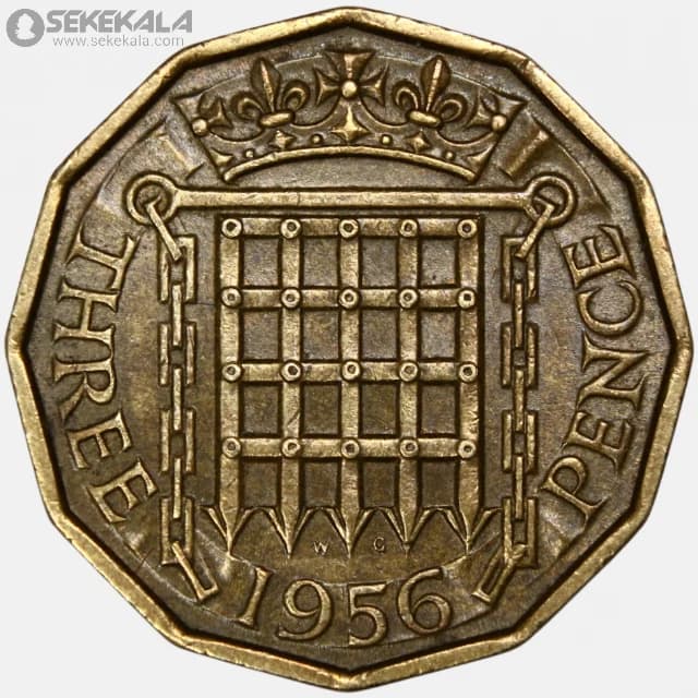 سکه 3 پنس انگلیس 1956 (ملکه الیزابت)