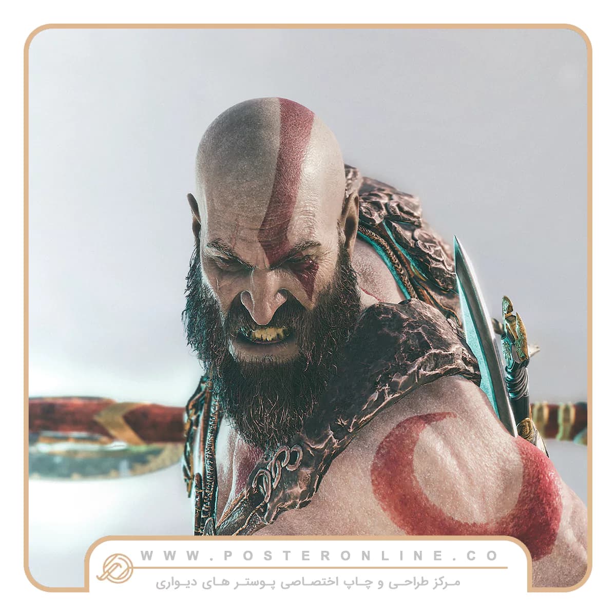 پوستر دیواری گیمینگ طرح God of War کد mt-85065 — تصویر ۲