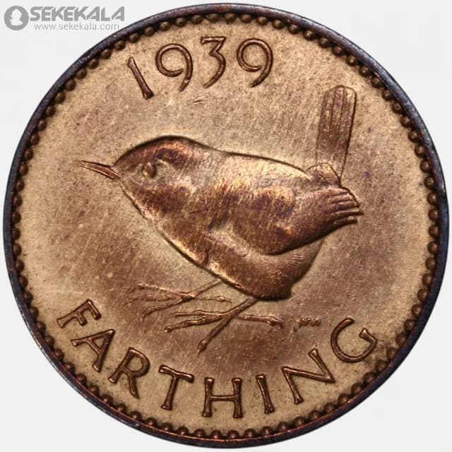 سکه 1 فارتینگ انگلیس 1939 (+AU)(جرج ششم)