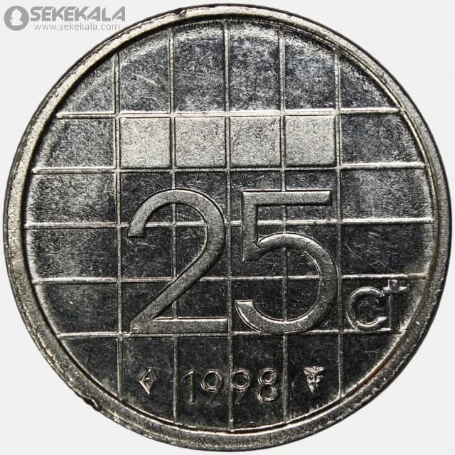 سکه 25 سنت هلند 1984-2000 (AU)(ملکه بئاتریکس) — تصویر ۲